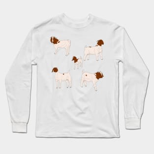 Boer Goats Pattern Transparent Long Sleeve T-Shirt